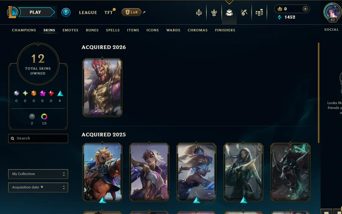 🌐 EUNE 🏆 Emerald 3 🐉 2/5 Placements 👉 Last Season Master 288 LP ⸱ 12 Skins ⸱ Full Access 🎁 Instant Delivery